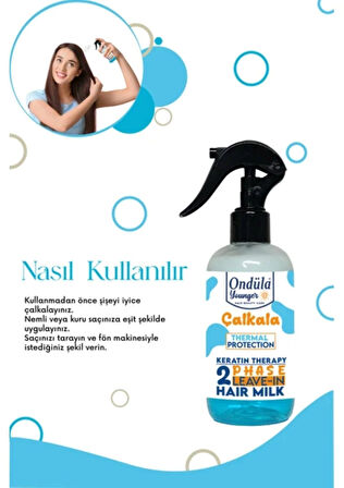 Ondüla Style Milk Therapy Keratin - Parlaklık Verici Etki - Isı Koruyucu Çift Fazlı Fön Suyu - 250 ml