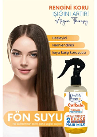 Ondüla Style Milk Therapy Argan - Nemlendirici Etki - Isı Koruyucu Çift Fazlı Fön Suyu - 250 ml