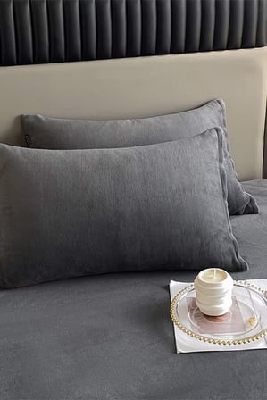 Kadife Kumaş Çift Kişilik Fitted Lastikli Çarşaf Takımı 160x200+30 cm