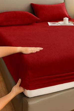 Kadife Kumaş Çift Kişilik Fitted Lastikli Çarşaf Takımı 160x200+30 cm