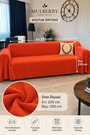 Wellsoft Koltuk Örtüsü 220x300 Turuncu