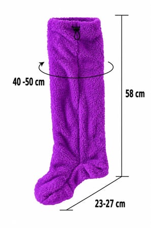 Wellsoft Peluş Diz Üstü Ev Çorabı Uzun Çorap
