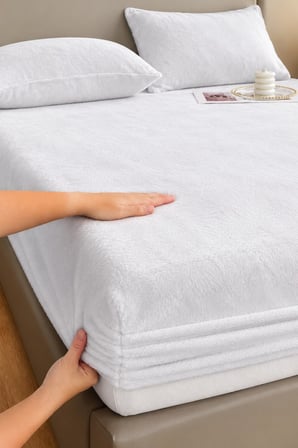 Kadife Kumaş Battal Çift Kişilik Fitted Lastikli Çarşaf Takımı 180x200+30 cm