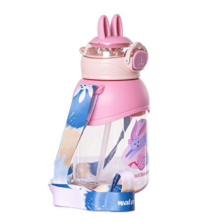 Vagonlife Pipetli Su Matarası 650 ml Pembe