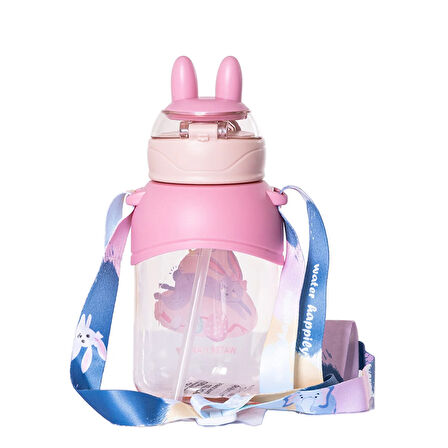 Vagonlife Pipetli Su Matarası 650 ml Pembe
