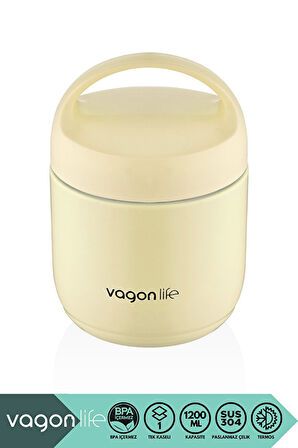 Vagonlife BL10104 1200ml Sarı Çelik Saklama Kabı