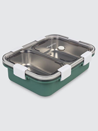 Vagonlife BL50442 800ml 2 Bölmeli Yeşil Çelik Saklama Kabı