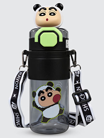 Vagonlife Crayon Shinchan Tritan Pipetli Matara 650 ml Siyah
