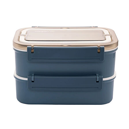 Vagonlife Paslanmaz Çelik 1600ml Lunch Box -Mavi
