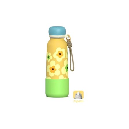 Vagonlife Çelik Pipetli Kullanım Ip El Askılı Matara/termos VGN1105 550ML - Sarı