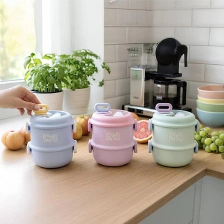 Vagon Life 860 ml İki Katlı Beslenme Kutusu Vgn-12168 Pembe