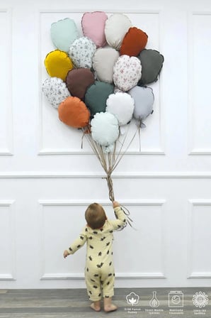 Çocuk Odası Dekorasyonu 2'li Balon Set, Bebek Odası Dekoratif Balon, Duvar Dekorasyonu, Haki-Kapiçino