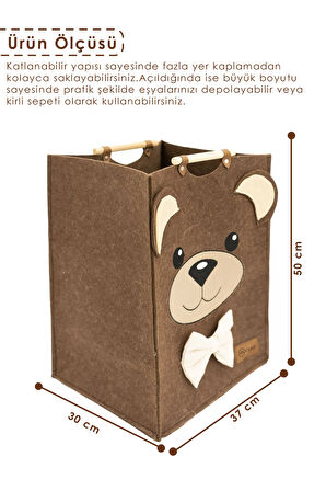 Morbear Serisi, Keçe Çocuk Oyuncak/Kirli Çamaşır Depolama Sepeti, Çok Amaçlı Saklama Sepeti