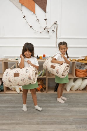 Çocuk İçin Taşınabilir Yatak Seti, Kreş & Kampet Yatağı, Montessori Yatak, Animal, Travel Serisi