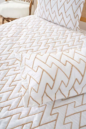 Maria Çift Kişilik Kortlu Kapitone Yatak Örtüsü Takımı 3 Parça Uyku Seti