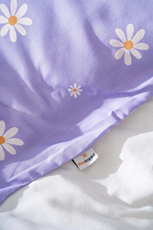 Mor Papatya Çift Kişilik Nevresim Takımı Pamuklu