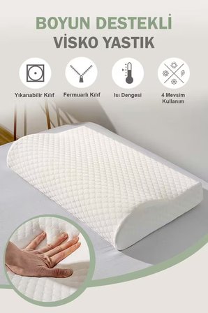 Valessa Ortopedik Yastık, Visco Hafızalı Köpük Yastık 35x55x10 cm