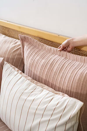 Efekt Pudra Çift Kişilik Nevresimli Yatak Örtüsü - 8 Parça Çeyiz Seti