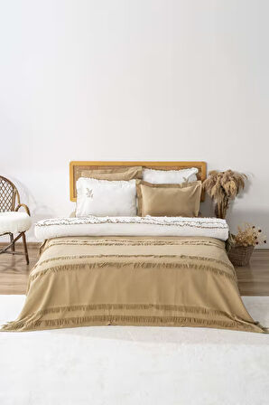 Jasmin Mint Yeşil Çift Kişilik 6 Parça Jakarlı %100 Pamuklu Nevresim Takımı & Çeyiz Seti 