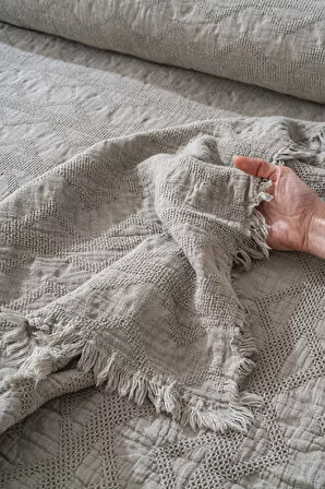 Felix Taş Çift Kişilik Nakışlı 4 Parça Pike & Çeyiz Seti Pamuklu