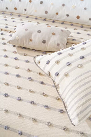 Harmony Krem Çift Kişilik Nevresimli Pike Seti - 8 Parça Çeyiz Seti