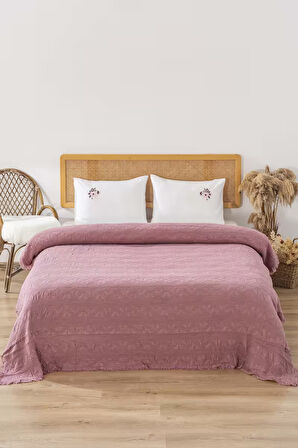 Felix Rose Nakışlı Çift Kişilik Pike Takımı 4 Parça Uyku & Çeyiz Seti