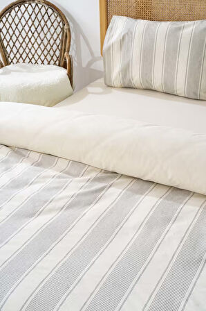 Nenas Antrasit Çift Kişilik Nevresim Takımı 4 Parça %100 Pamuklu