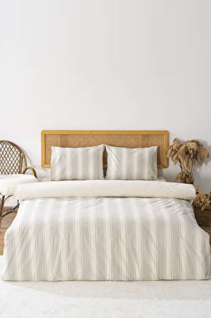 Nenas Antrasit Çift Kişilik Nevresim Takımı 4 Parça %100 Pamuklu