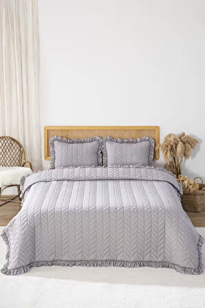 Miranda Fırfırlı Çift Kişilik Yatak Örtüsü Takımı 3 Parça Uyku & Çeyiz Seti