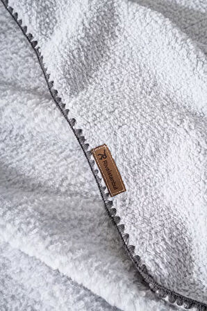 Açık Gri Valencia Sherpa Çift Kişilik Peluş Battaniye