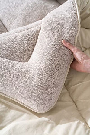 Bej Loura Çift Kişilik Çift Taraflı Lüx Wellsoft Yorgan 195x215 cm