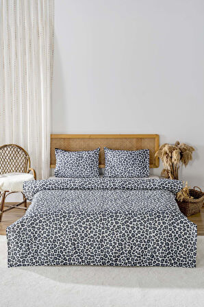 Leopar Siyah Çift Kişilik Baskılı Pike 200 x 220 cm