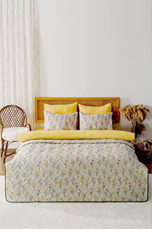 Begonvil Çift Kişilik Nevresimli Pike Takımı - 7 Parça Çeyiz Seti