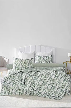 Okaliptus Çift Kişilik Nevresimli Pike Takımı - 7 Parça Çeyiz Seti