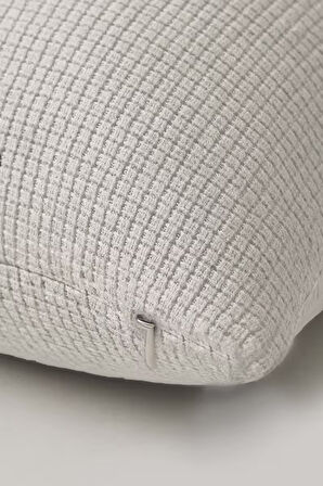 Mavi Dümen Hasır Görünümlü Dokuma Punch Kırlent Kılıfı