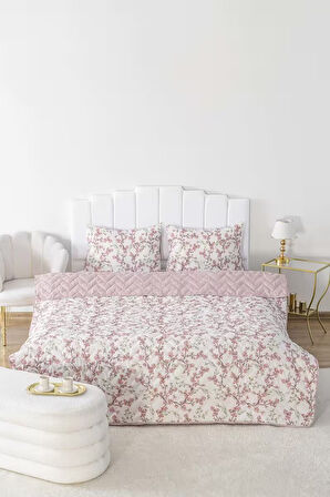 Sakura Kapitone Çift Kişilik Pamuklu Pike & Çok Amaçlı Yatak Örtüsü