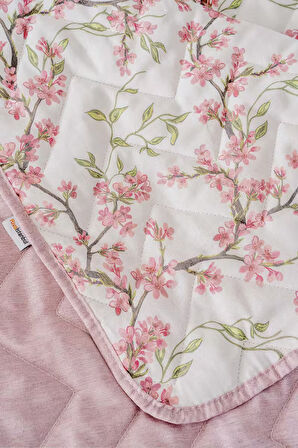 Sakura Kapitone Çift Kişilik Pamuklu Pike & Çok Amaçlı Yatak Örtüsü