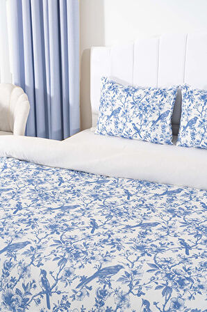 Nova Mavi Çift Kişilik Nevresim Takımı Pamuklu