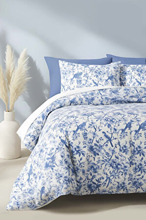 Nova Mavi Tek Kişilik Nevresim Takımı Pamuklu