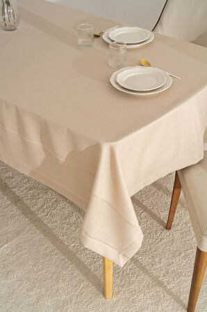 Nora Bej Zarf Köşe Masa Örtüsü 150x220 cm