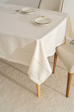 Nora Krem Zarf Köşe Masa Örtüsü 150x220 cm