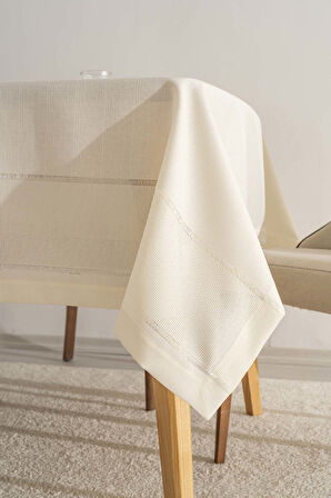 Nora Krem Zarf Köşe Masa Örtüsü 150x220 cm