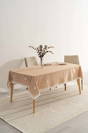 Silvio Somon Güpür Çiçekli Masa Örtüsü 160x220 cm