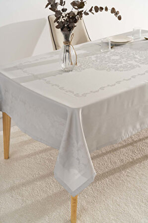 Jumbo Jakar Gri Sıvı İtici Leke Tutmaz Masa Örtüsü 160x220 cm