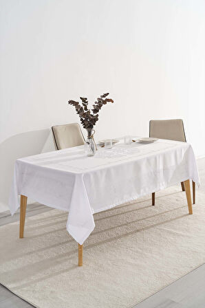 Jumbo Jakar Beyaz Sıvı İtici Leke Tutmaz Masa Örtüsü 160x220 cm