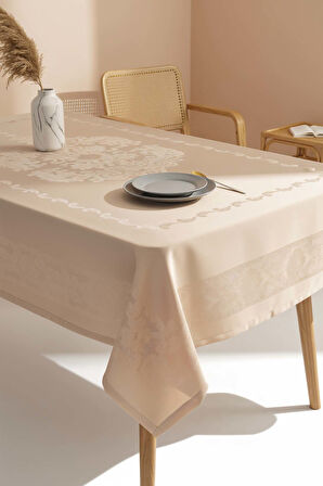 Jumbo Jakar Cappuccino Sıvı İtici Leke Tutmaz Masa Örtüsü 160x220 cm