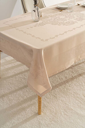 Jumbo Jakar Cappuccino Sıvı İtici Leke Tutmaz Masa Örtüsü 160x220 cm