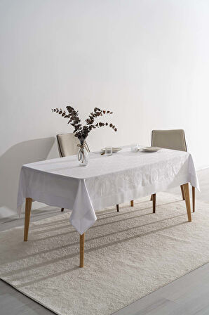 Damascus Beyaz Masa Örtüsü 160x220 cm