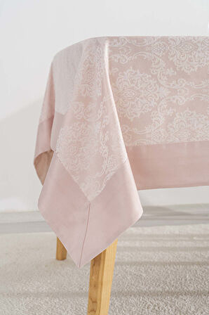 Damascus Pudra Pembe Masa Örtüsü 160x220 cm
