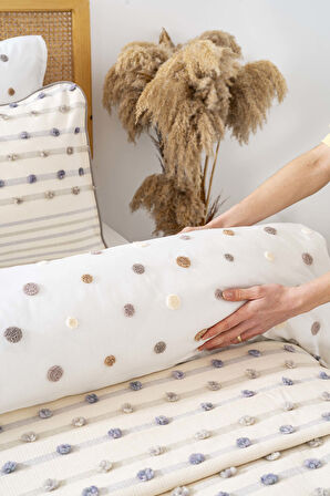 Harmony Krem Çift Kişilik Yatak Örtüsü Seti - 4 Parça Çeyiz Seti